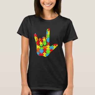 Autismus Asl Liebe Gebärdensprache Autismus-Bewuss T-Shirt
