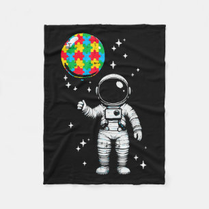 Autismus-Astronaut-Puzzle-Ballon süß asd Bewusstse Fleecedecke
