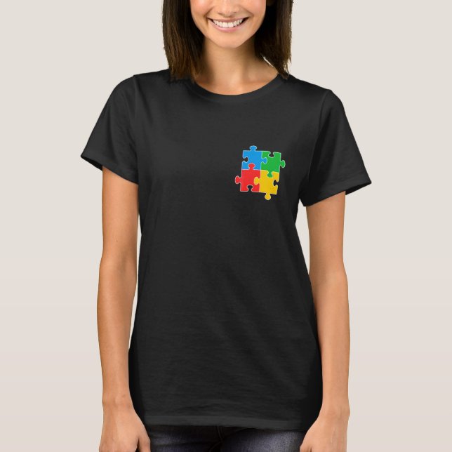 Autismus Aufklärung Monat Puzzle Piece Tasche Spec T-Shirt (Vorderseite)