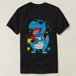 Autismus Aufmerksamkeit T Rex Dinosaurier Puzzle P T-Shirt