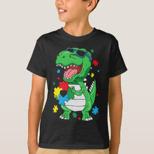 Autismus Aufmerksamkeit T Rex Dinosaurier Puzzle P T-Shirt