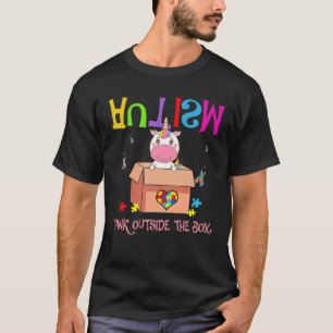 Autismus außerhalb der Box Einhorn Autismus Bewuss T-Shirt