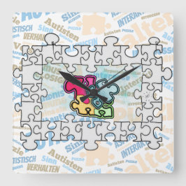 Autismus Autism  Quadratische Wanduhr