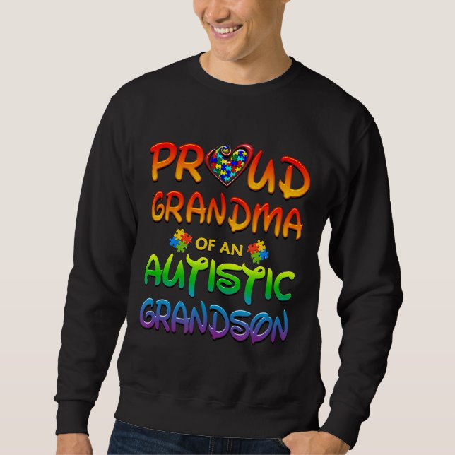 Autismus-Autismus-Bewusstsein Proud Oma der Autist Sweatshirt (Vorderseite)