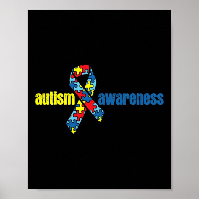 Autismus Autismus Bewusstsein Ribbon Piece Geschen Poster (Vorne)