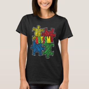 Autismus-Autismus-Bewusstseinsfarben Wortwolke Aut T-Shirt