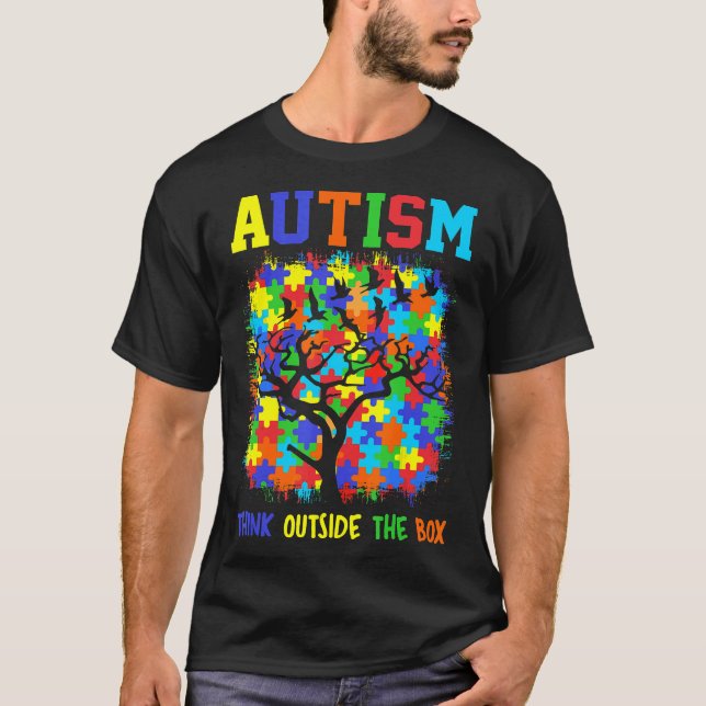 Autismus-Autismus-Sensibilisierungsband denken auß T-Shirt (Vorderseite)