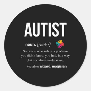 Autismus Autistic Asperger Syndrom Aspie Puzzle Au Runder Aufkleber