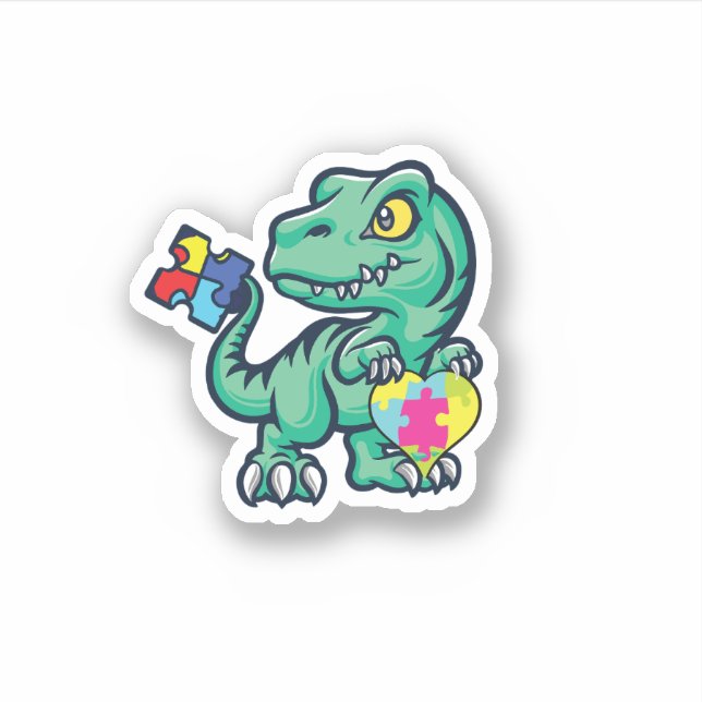 Autismus Autistic Dinosaurier Sticker (Vorderseite)