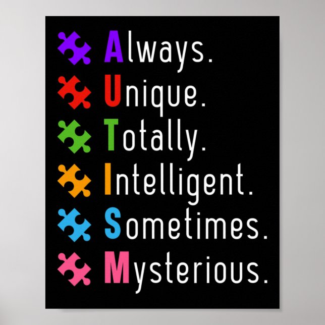 Autismus Autistisches Puzzle Poster (Vorne)