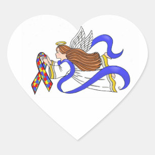 Autismus Awareness Angel Herz-Aufkleber