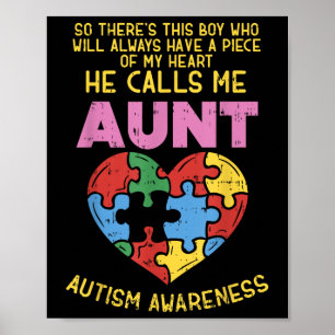 Autismus Awareness Aunt Shirt Junge Stück meines H Poster