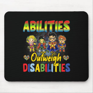 Autismus Awareness Boy Abilities überwiegen Behind Mousepad