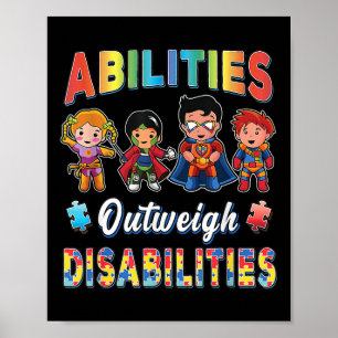Autismus Awareness Boy Abilities überwiegen Behind Poster