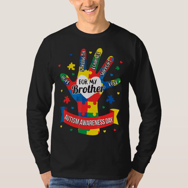 Autismus Awareness Boy Kinder Bruder Puzzle T-Shir T-Shirt (Vorderseite)