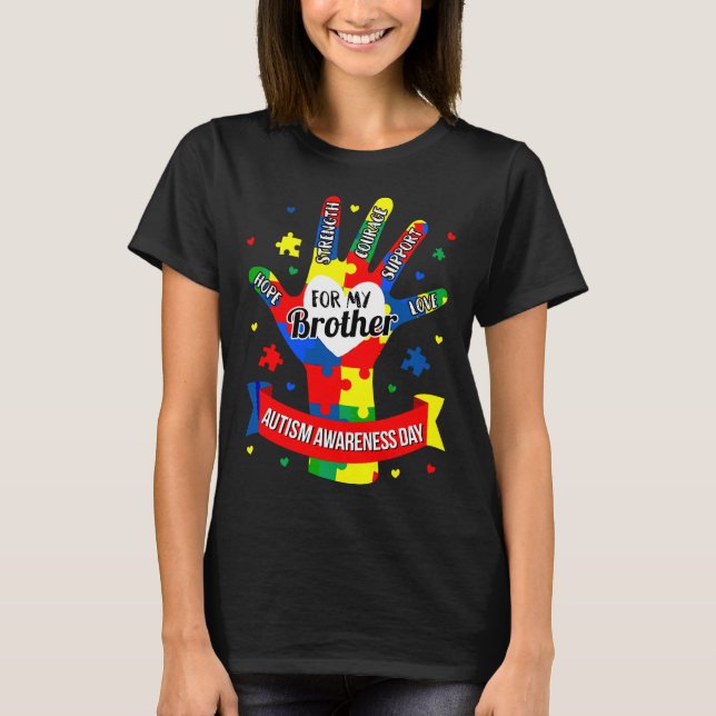Autismus Awareness Boy Kinder Bruder Puzzle T-Shirt (Vorderseite)