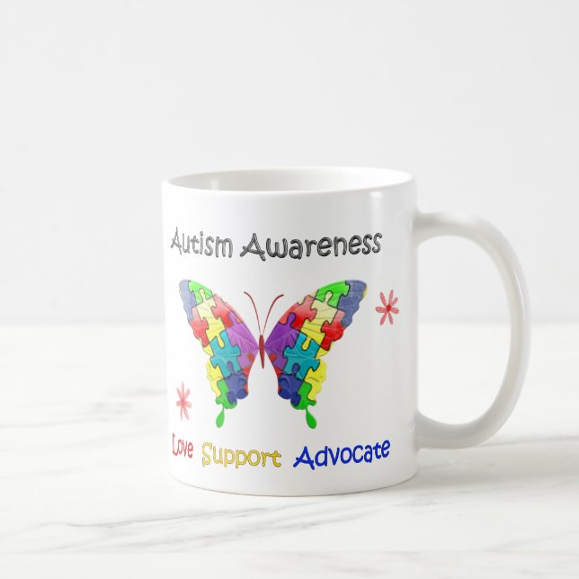 Autismus Awareness Butterfly Kaffeetasse (Rechts)