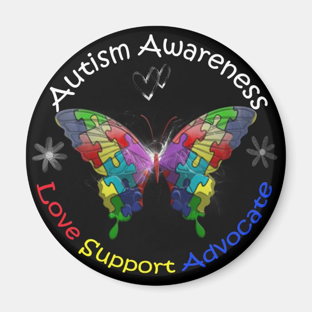 Autismus Awareness Butterfly Magnet (Vorne)
