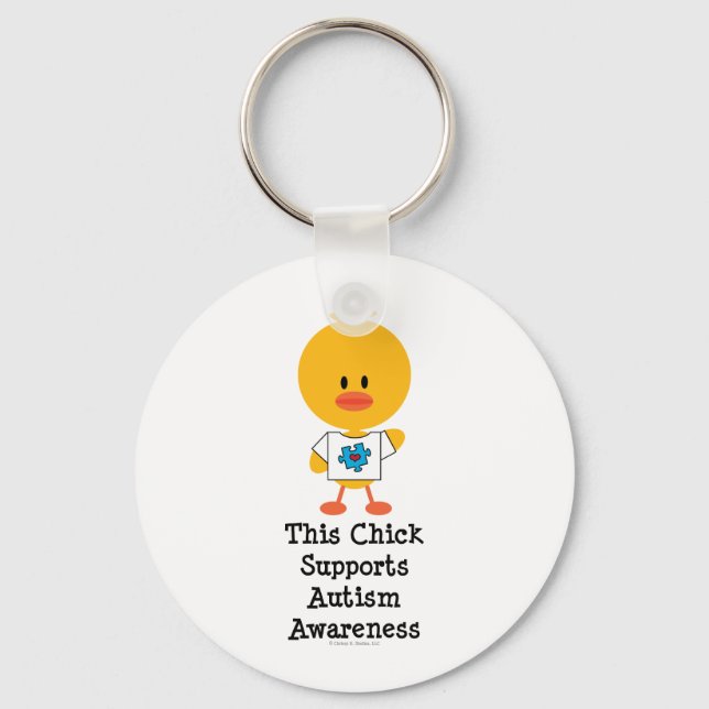 Autismus Awareness Chick Schlüsselanhänger (Vorderseite)