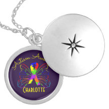 Autismus Awareness Colorful Ribbon Butterfly