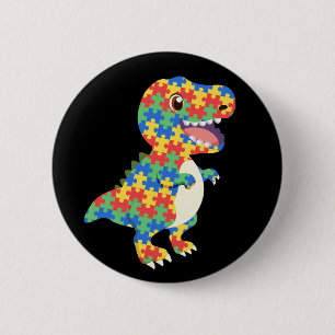 Autismus Awareness Dinosaurier Button