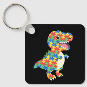 Autismus Awareness Dinosaurier Schlüsselanhänger