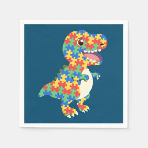 Autismus Awareness Dinosaurier Serviette