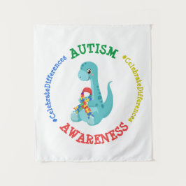 Autismus Awareness Dinosaurier Wandteppich