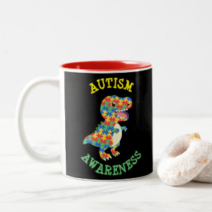 Autismus Awareness Dinosaurier Zweifarbige Tasse