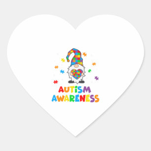 Autismus Awareness Gnomes Herz Herz-Aufkleber