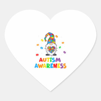 Autismus Awareness Gnomes Herz Herz-Aufkleber