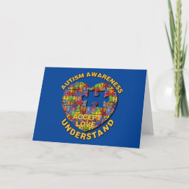 Autismus Awareness Puzzle Herzkarte Karte