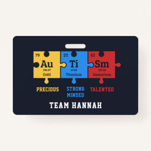 Autismus Awareness Puzzles Team Name ID Ausweis