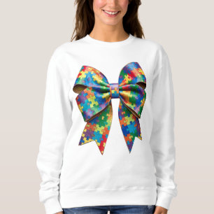 Autismus Awareness Ribbon Coquette Bow Sweatshirt