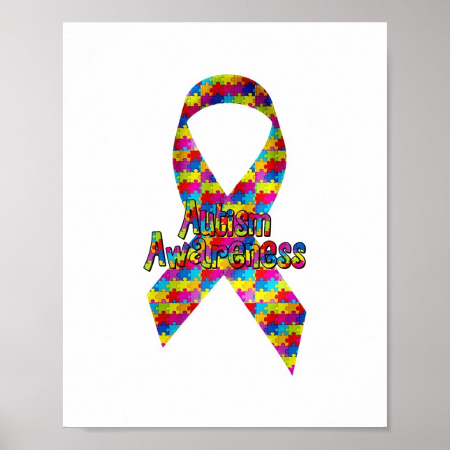 Autismus Awareness Ribbon Poster (Vorne)
