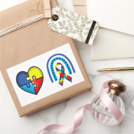 Autismus Awareness Ribbon Rechteckiger Aufkleber