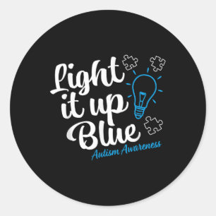 Autismus Awareness Shirt Light It Up Blue Autismus Runder Aufkleber