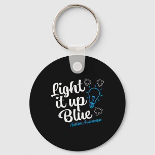 Autismus Awareness Shirt Light It Up Blue Autismus Schlüsselanhänger