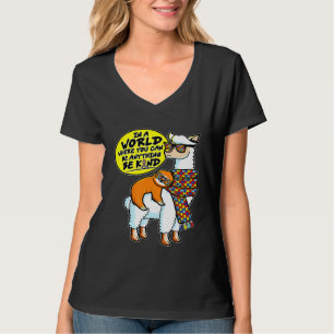Autismus Awareness Sloth Riding Lama Autismus Seie T-Shirt