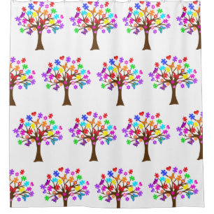 Autismus Awareness Tree Duschvorhang