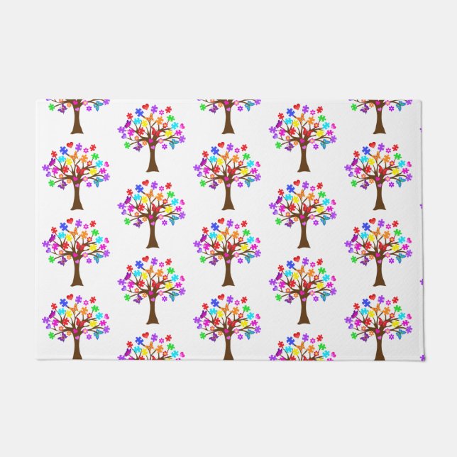 Autismus Awareness Tree Fußmatte (Vorderseite)