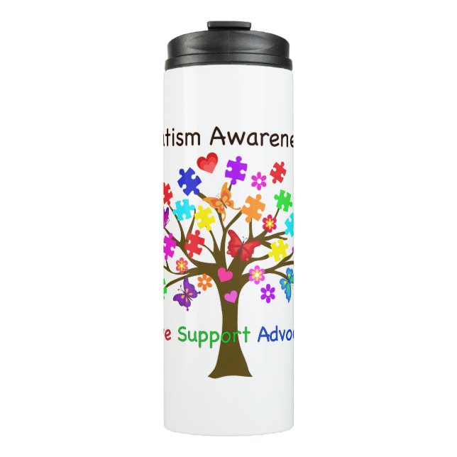 Autismus Awareness Tree Thermosbecher (Vorderseite)