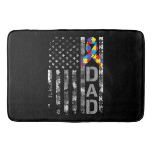 Autismus Awareness Vater USA Flag Tag Badematte