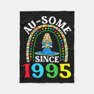Autismus Awesome Ausome Seit 1995 Alles Gute zum 3 Fleecedecke