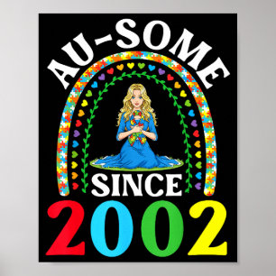 Autismus Awesome Ausome Seit 2002 Frohen 24. Gebur Poster