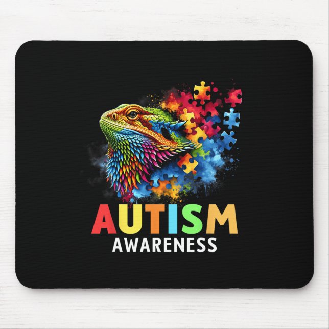 Autismus Barteter Drache Autistic Autismus Awarene Mousepad (Vorne)