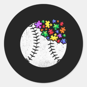 Autismus Baseball Puzzle Männer Frauen Kinder Auti Runder Aufkleber