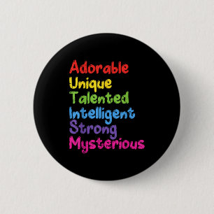 Autismus-Bedeutung-Bewusstsein-Shirt Autistisches Button