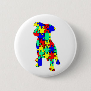 Autismus-Begleiter-Hundeknopf Button