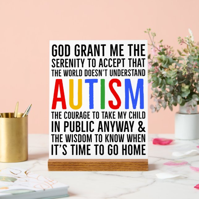 Autismus Behalte oder entwirft eigene Acrylschild (Hochzeit)